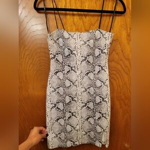 Forever 21 Snake Print Mini Dress - Black and Cream